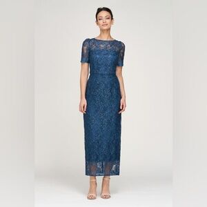 Nordstrom Midnight Blue Lace Midi Dress